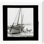 A magic lantern slide of a boat in harbour by Birt Acres, c. 1893. stretched canvas medium none Art Print - Science Museum Shop