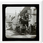 A magic lantern slide showing Birt Acres sitting on a coach whilst attending a meeting of photographers in Porlock, c.1893. stretched canvas large none Art Print - Science Museum Shop