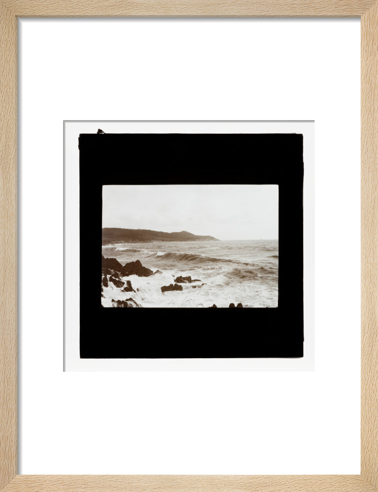 A magic lantern slide entitled 'Mortehoe, North Devon', by Birt Acres, 1893. art print small natural Art Print - Science Museum Shop