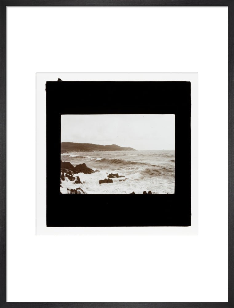 A magic lantern slide entitled 'Mortehoe, North Devon', by Birt Acres, 1893. art print large black Art Print - Science Museum Shop