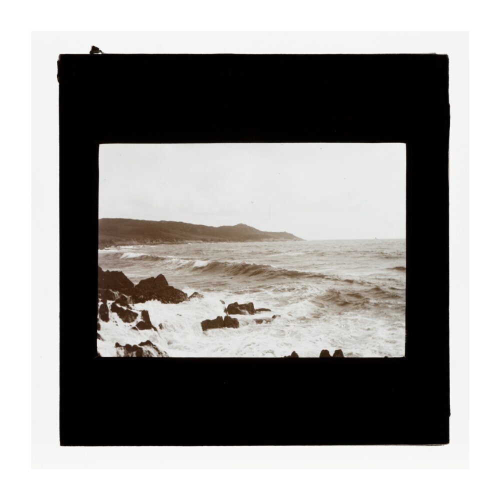A magic lantern slide entitled 'Mortehoe, North Devon', by Birt Acres, 1893. unstretched canvas extra large none Art Print - Science Museum Shop