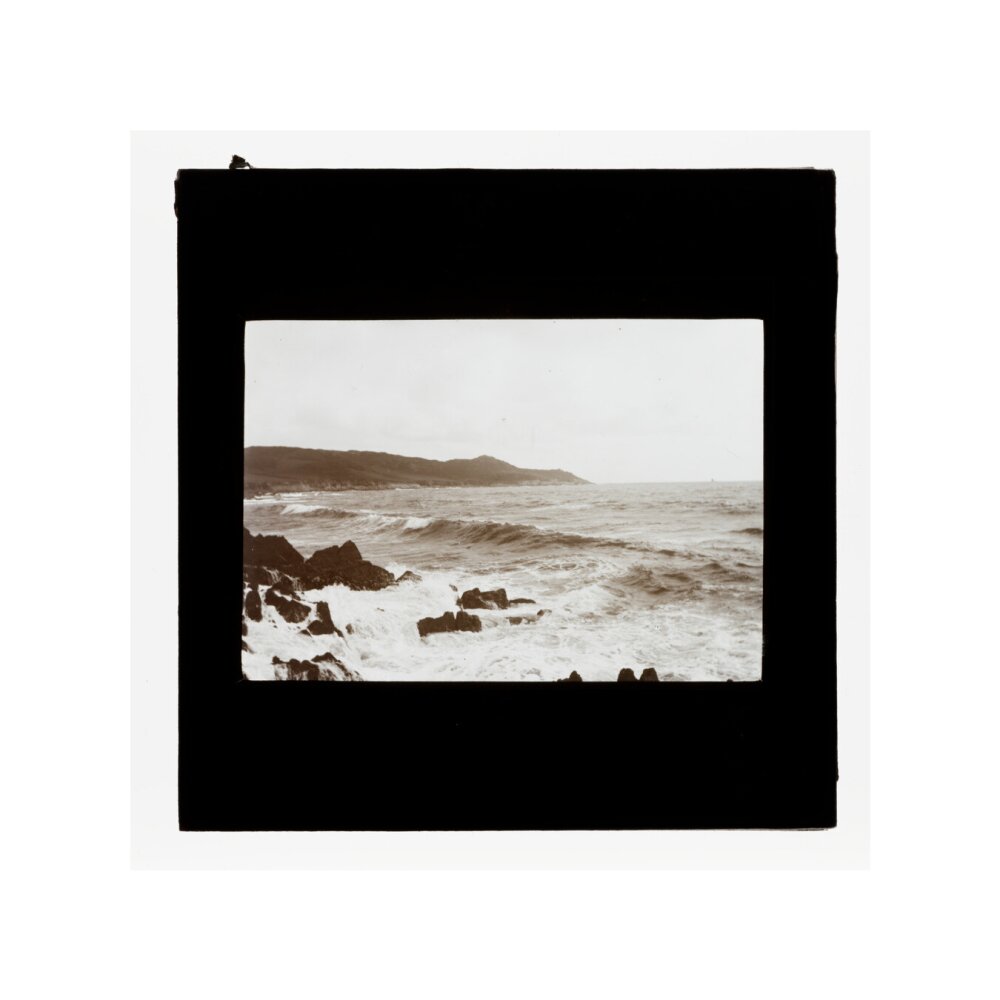 A magic lantern slide entitled 'Mortehoe, North Devon', by Birt Acres, 1893. unstretched canvas small none Art Print - Science Museum Shop