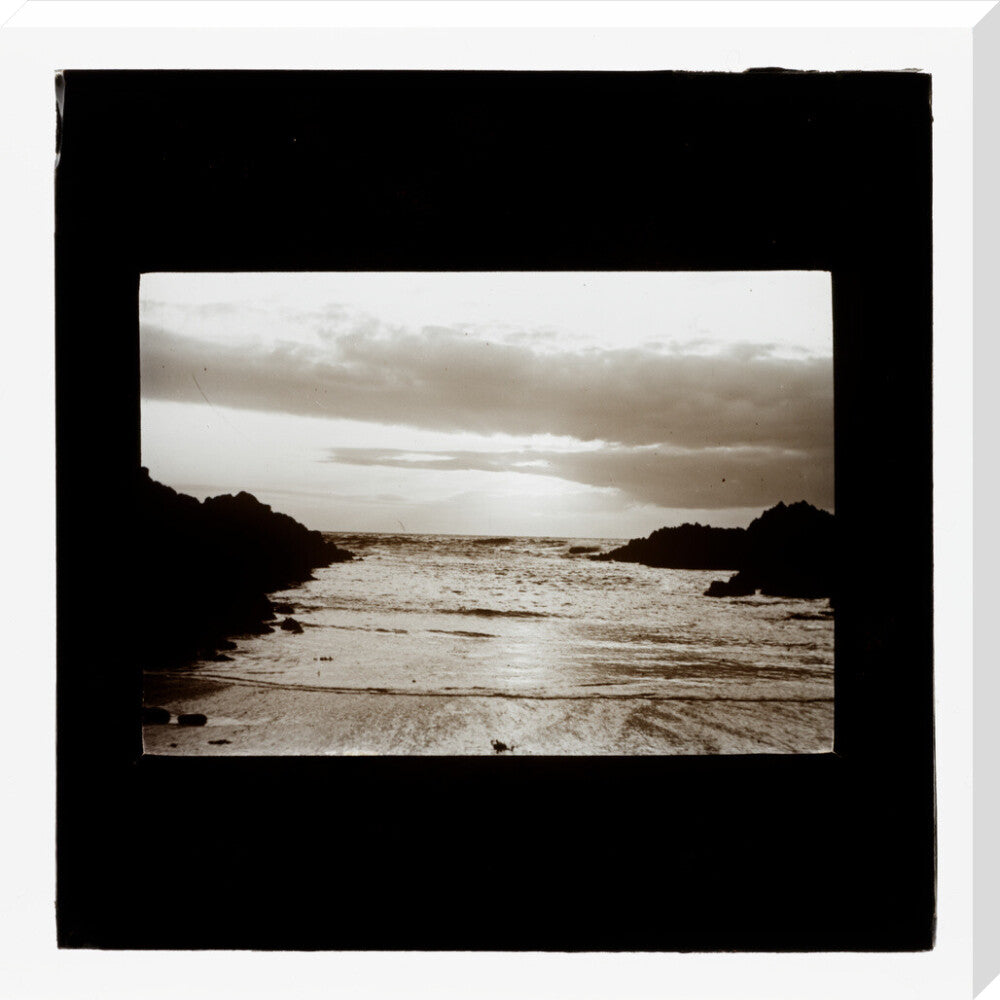 A magic lantern slide entitled 'Barrican, North Devon', by Birt Acres, 1893. stretched canvas extra large none Art Print - Science Museum Shop