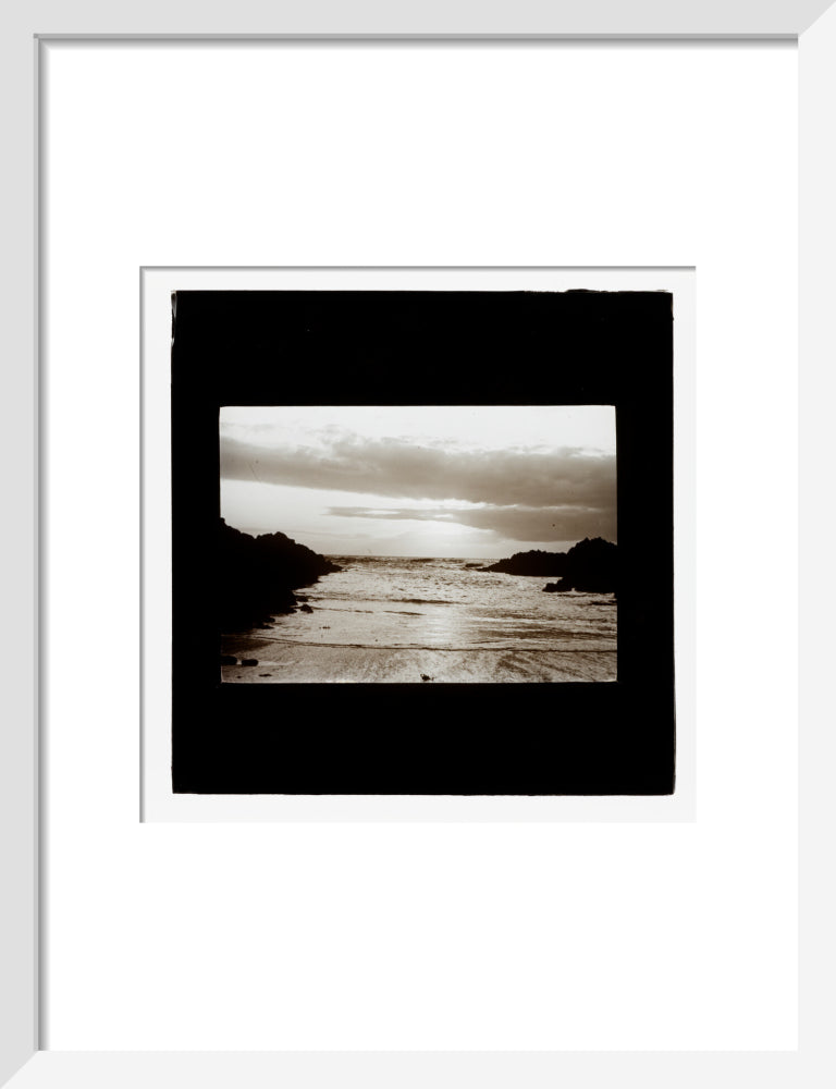 A magic lantern slide entitled 'Barrican, North Devon', by Birt Acres, 1893. art print small white Art Print - Science Museum Shop