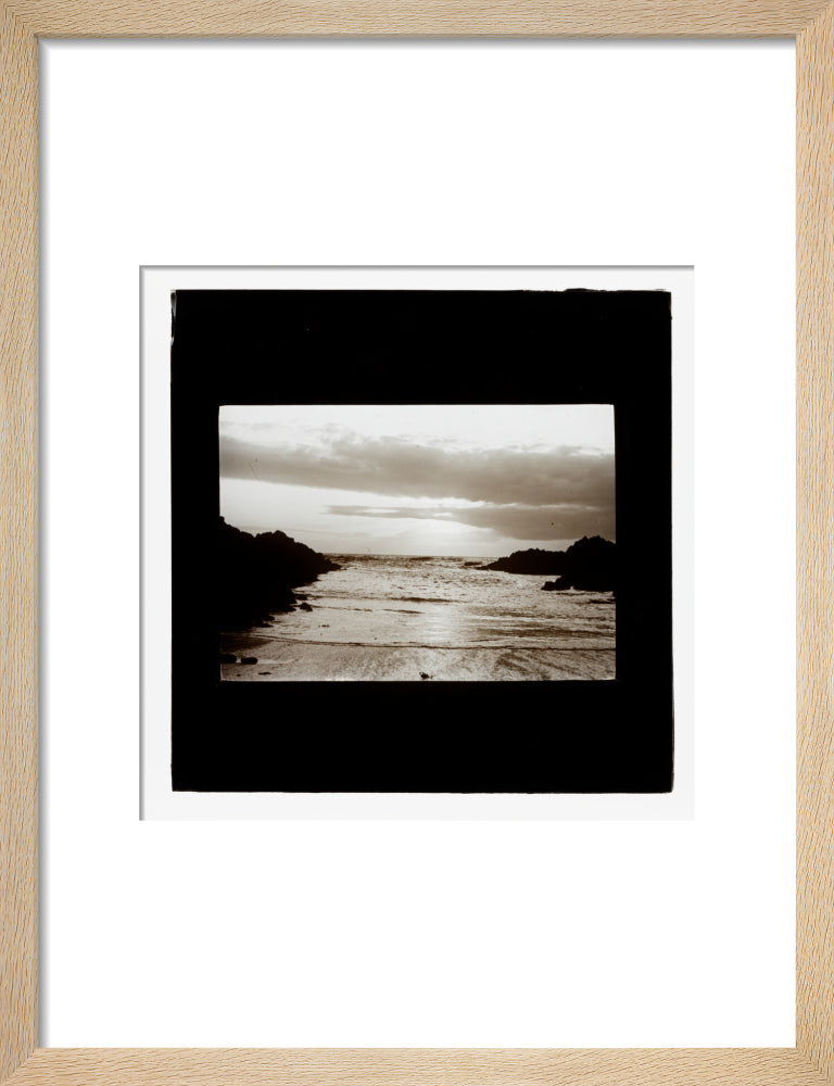 A magic lantern slide entitled 'Barrican, North Devon', by Birt Acres, 1893. art print small natural Art Print - Science Museum Shop