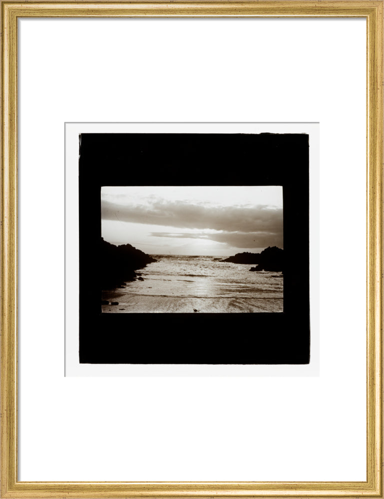 A magic lantern slide entitled 'Barrican, North Devon', by Birt Acres, 1893. art print medium gold Art Print - Science Museum Shop