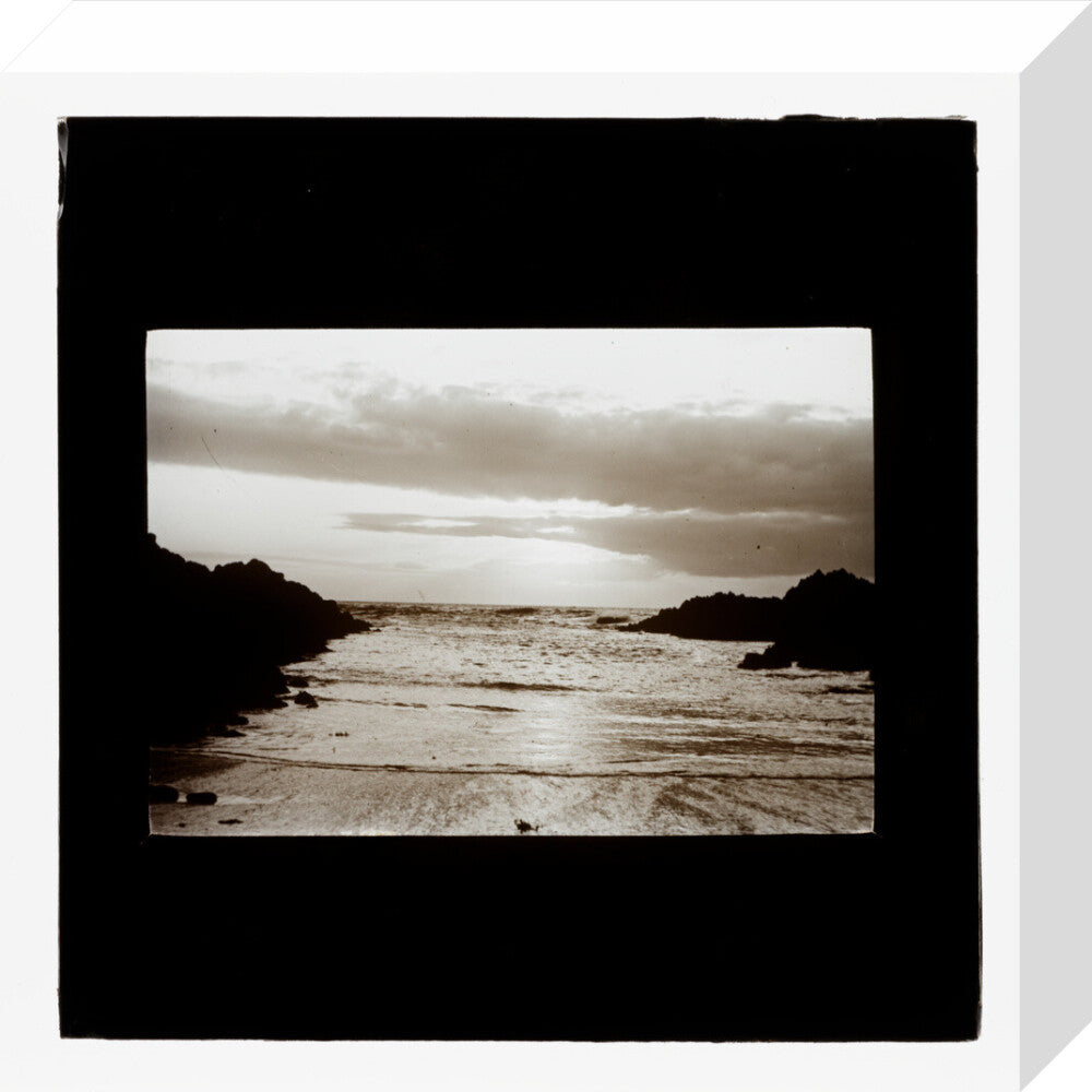 A magic lantern slide entitled 'Barrican, North Devon', by Birt Acres, 1893. stretched canvas small none Art Print - Science Museum Shop