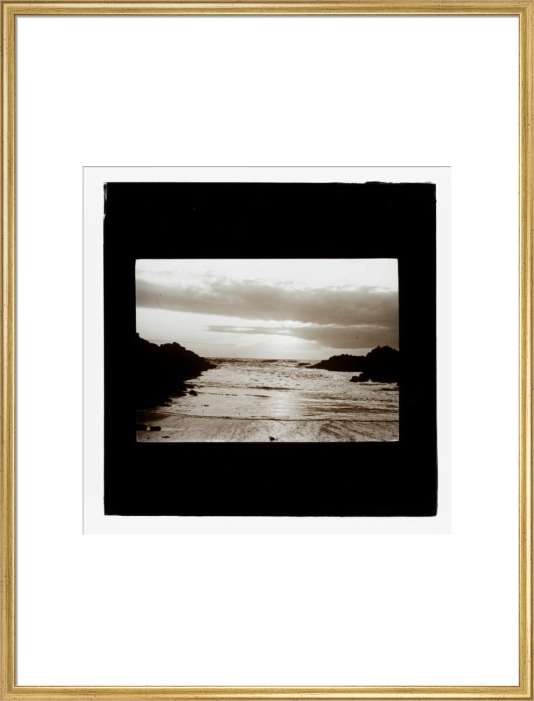 A magic lantern slide entitled 'Barrican, North Devon', by Birt Acres, 1893. art print extra large gold Art Print - Science Museum Shop