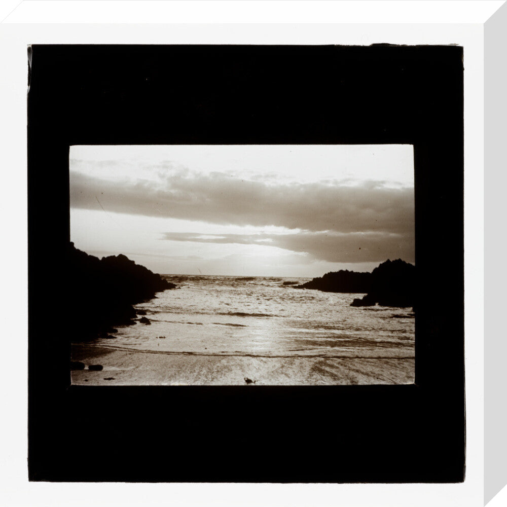 A magic lantern slide entitled 'Barrican, North Devon', by Birt Acres, 1893. stretched canvas medium none Art Print - Science Museum Shop