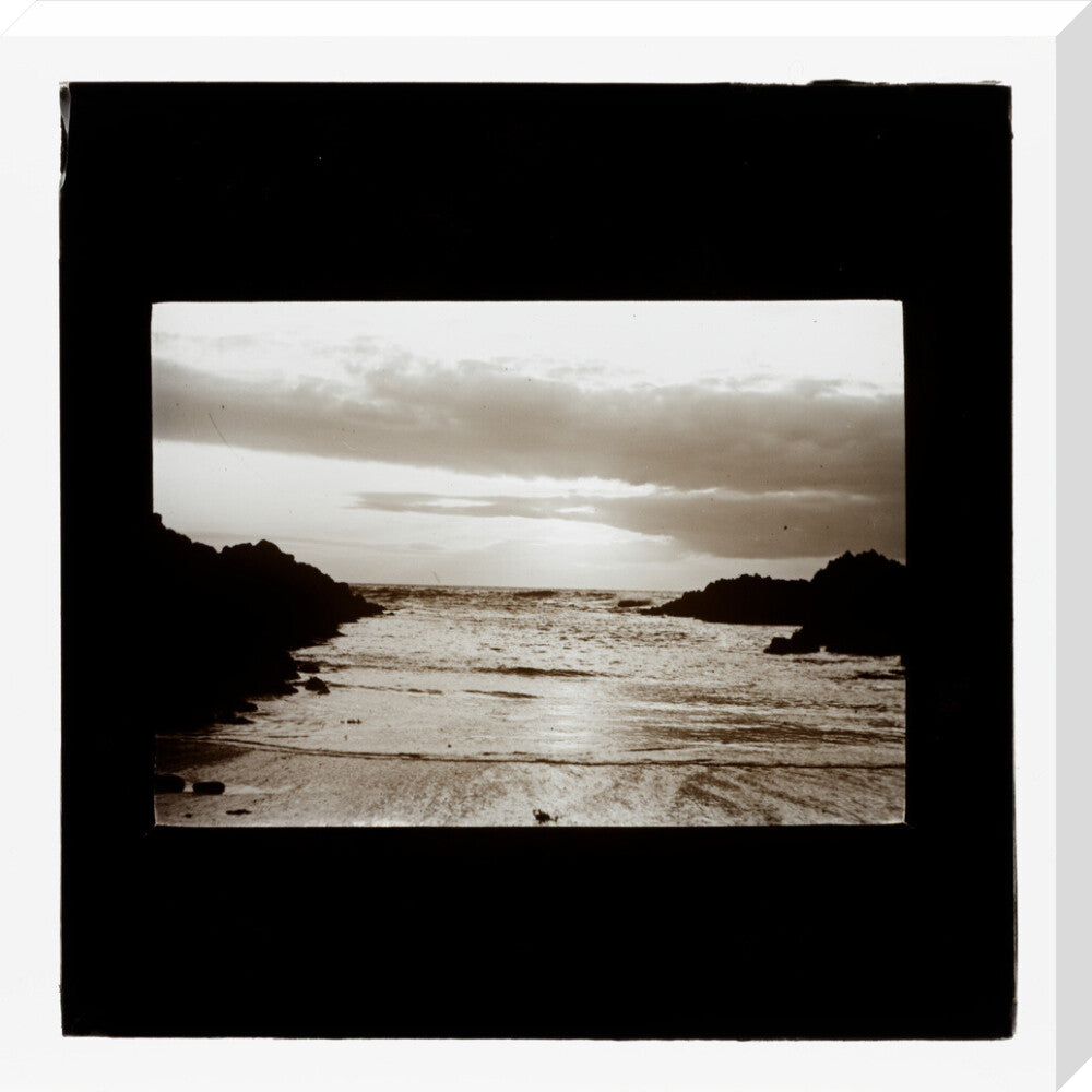 A magic lantern slide entitled 'Barrican, North Devon', by Birt Acres, 1893. stretched canvas large none Art Print - Science Museum Shop