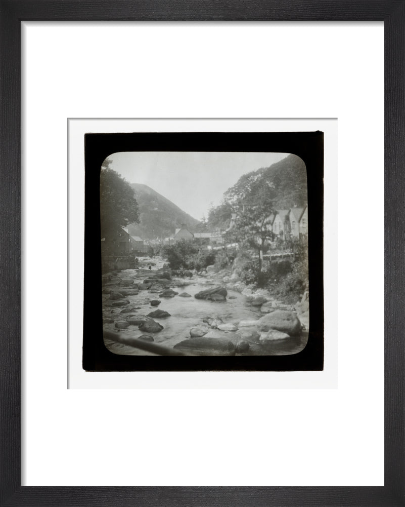A magic lantern slide of Lynmouth by Birt Acres, c. 1893. art print extra small black Art Print - Science Museum Shop
