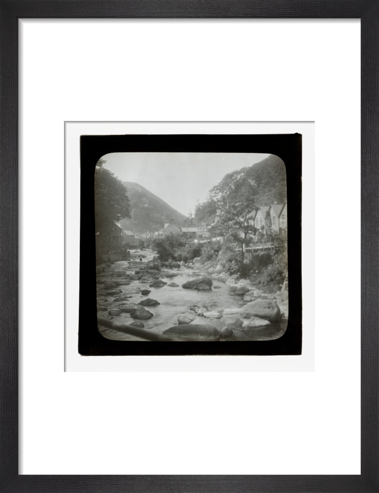 A magic lantern slide of Lynmouth by Birt Acres, c. 1893. art print small black Art Print - Science Museum Shop