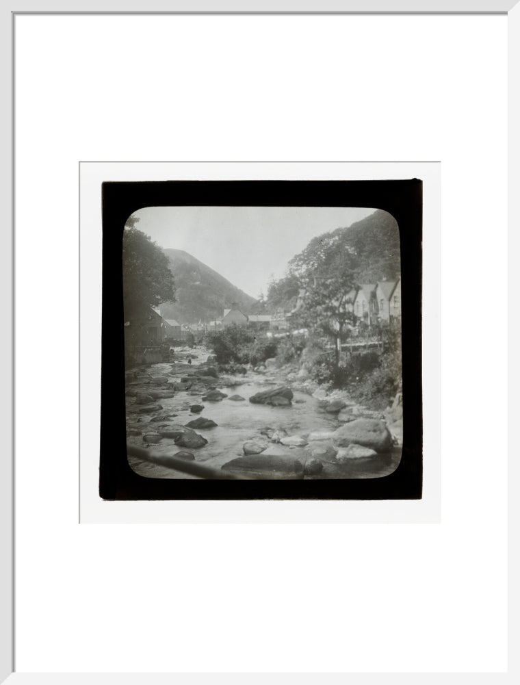 A magic lantern slide of Lynmouth by Birt Acres, c. 1893. art print large white Art Print - Science Museum Shop