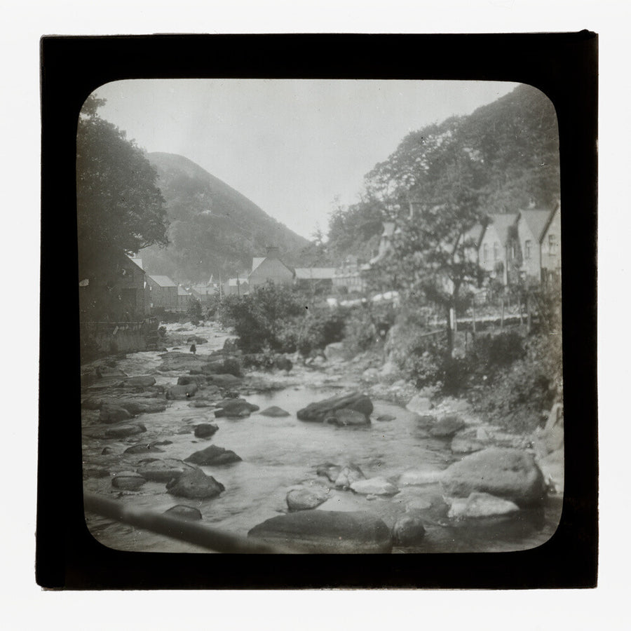 A magic lantern slide of Lynmouth by Birt Acres, c. 1893. Art Print - Science Museum Shop