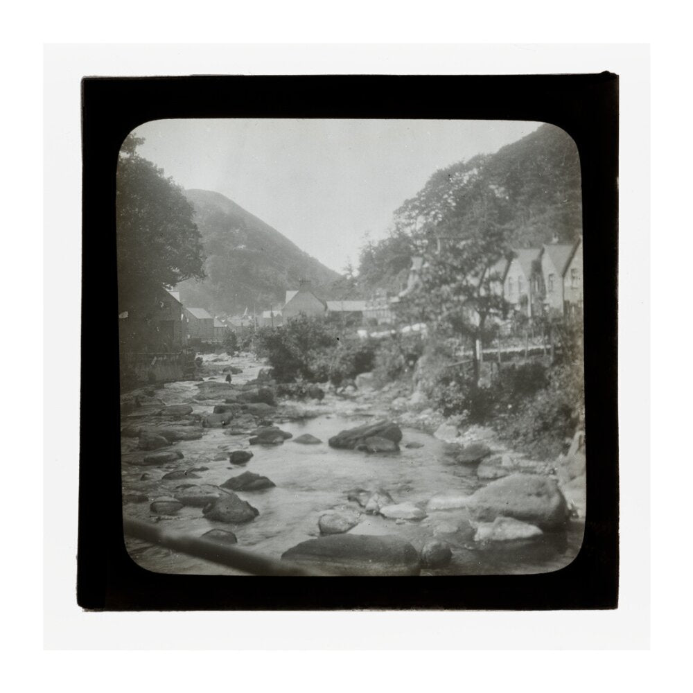 A magic lantern slide of Lynmouth by Birt Acres, c. 1893. unstretched canvas extra large none Art Print - Science Museum Shop
