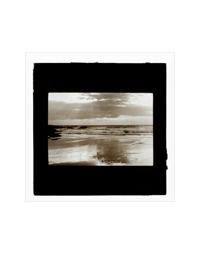 A magic lantern slide entitled Sunset, Woolacombe by Birt Acres, c. 1893. art print extra small none Art Print - Science Museum Shop