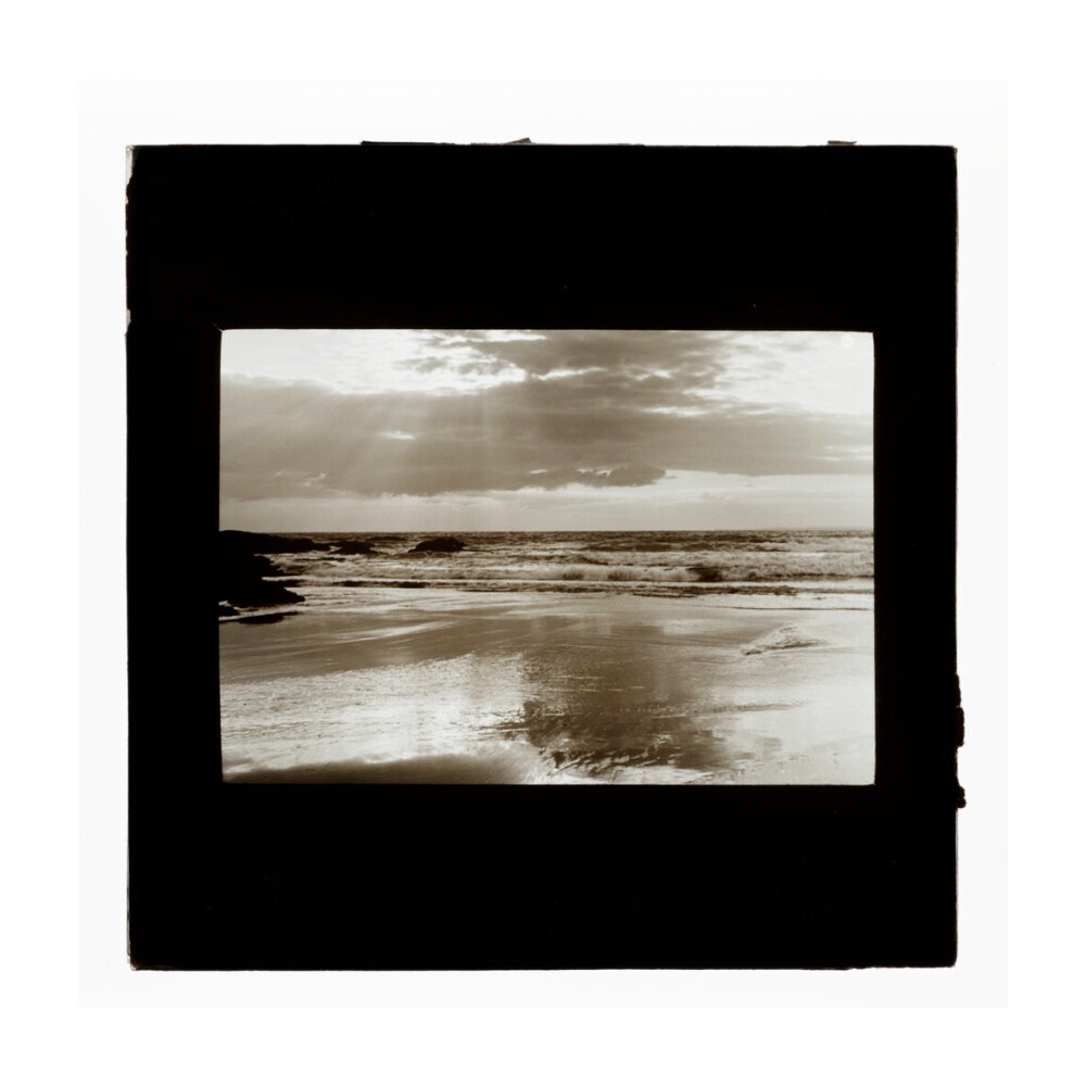 A magic lantern slide entitled Sunset, Woolacombe by Birt Acres, c. 1893. unstretched canvas large none Art Print - Science Museum Shop