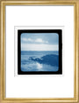 A magic lantern slide showing a seascape with rocks by Birt Acres, c. 1893. (Blue carbon for projection). art print small gold Art Print - Science Museum Shop