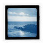 A magic lantern slide showing a seascape with rocks by Birt Acres, c. 1893. (Blue carbon for projection). unstretched canvas extra large none Art Print - Science Museum Shop