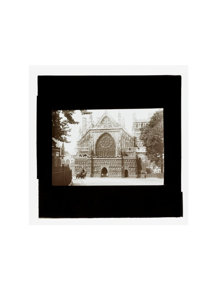 A magic lantern slide showing the west front of Exeter Cathdral by Birt Acres, c. 1893. art print medium none Art Print - Science Museum Shop