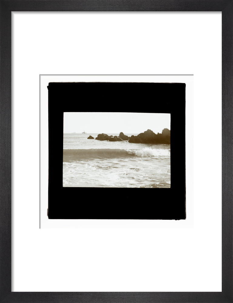 A magic lantern slide entitled 'As The Flowing Tide Comes In' by Birt Acres, c. 1893. art print small black Art Print - Science Museum Shop