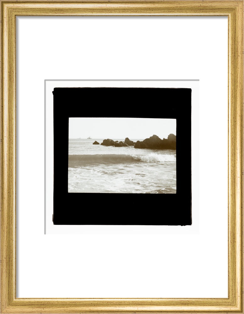 A magic lantern slide entitled 'As The Flowing Tide Comes In' by Birt Acres, c. 1893. art print small gold Art Print - Science Museum Shop