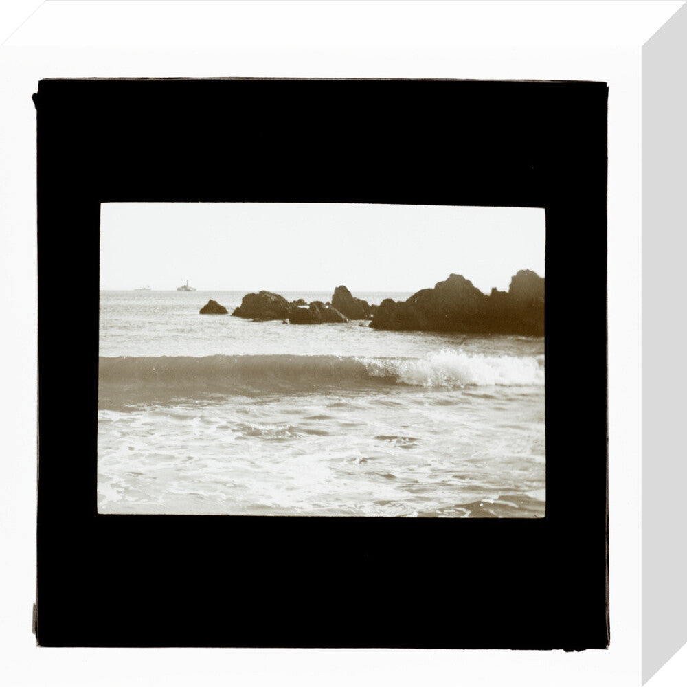 A magic lantern slide entitled 'As The Flowing Tide Comes In' by Birt Acres, c. 1893. stretched canvas small none Art Print - Science Museum Shop