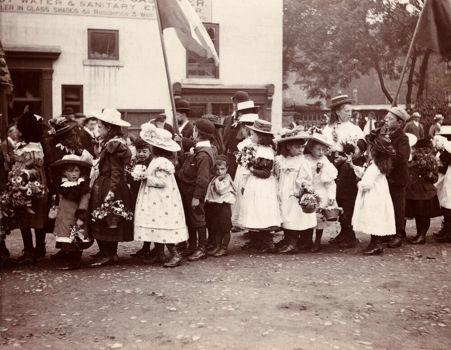 Children taking part in a procession, Whitby, North Yorkshire, c 1900s. Art Print - Science Museum Shop