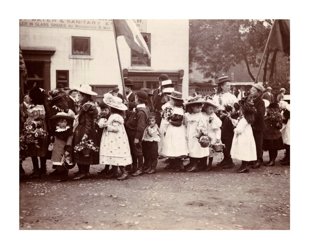Children taking part in a procession, Whitby, North Yorkshire, c 1900s. unstretched canvas extra large none Art Print - Science Museum Shop