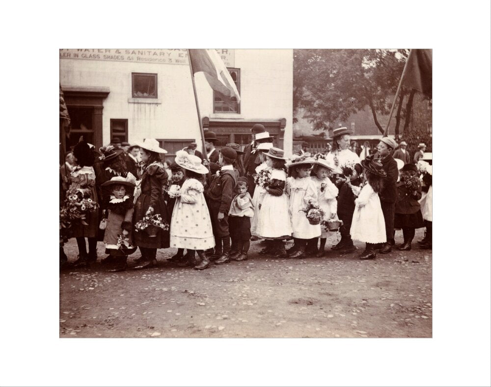 Children taking part in a procession, Whitby, North Yorkshire, c 1900s. art print extra small none Art Print - Science Museum Shop