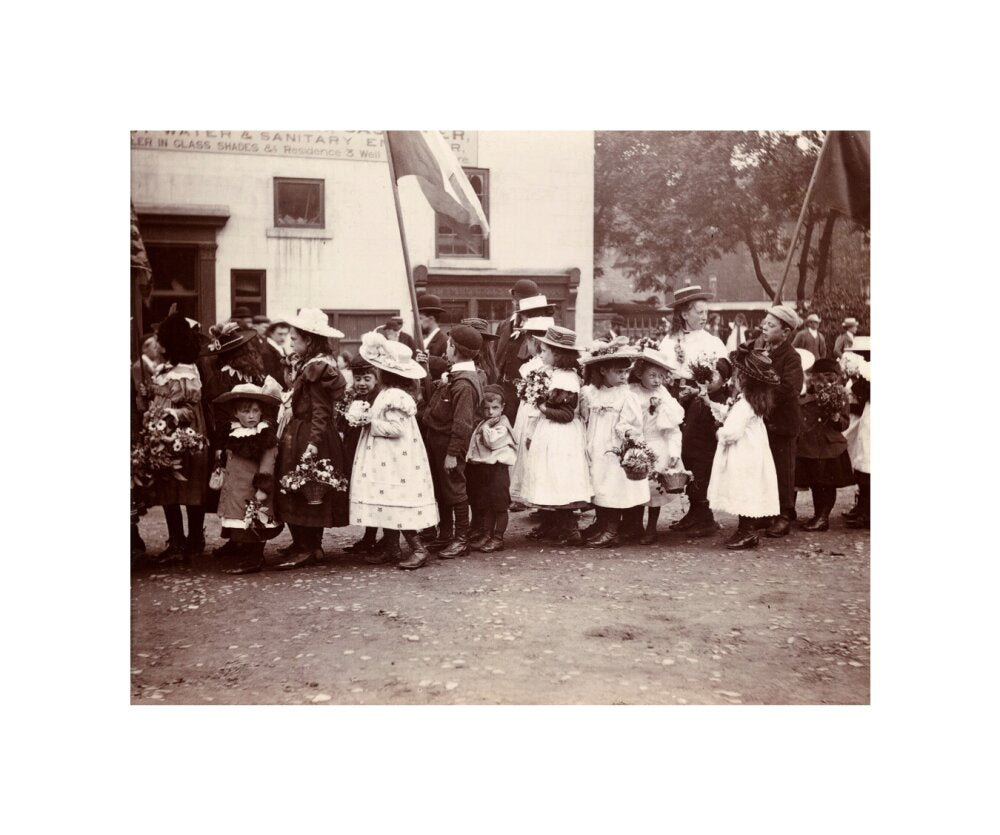 Children taking part in a procession, Whitby, North Yorkshire, c 1900s. unstretched canvas small none Art Print - Science Museum Shop