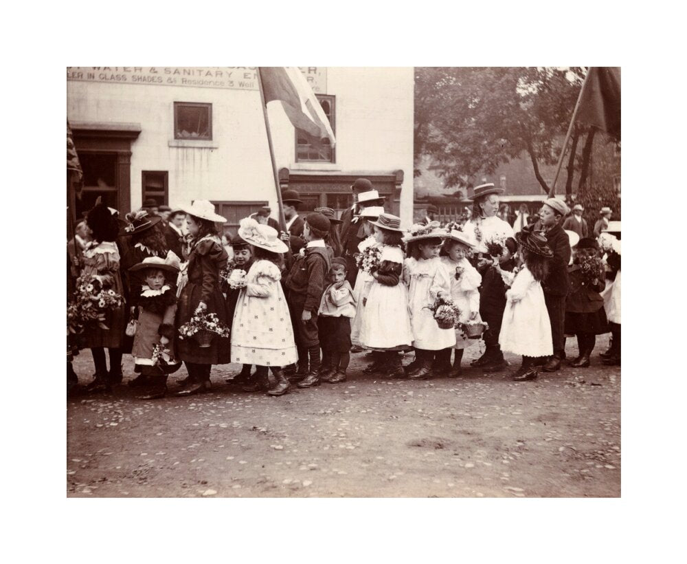 Children taking part in a procession, Whitby, North Yorkshire, c 1900s. unstretched canvas medium none Art Print - Science Museum Shop