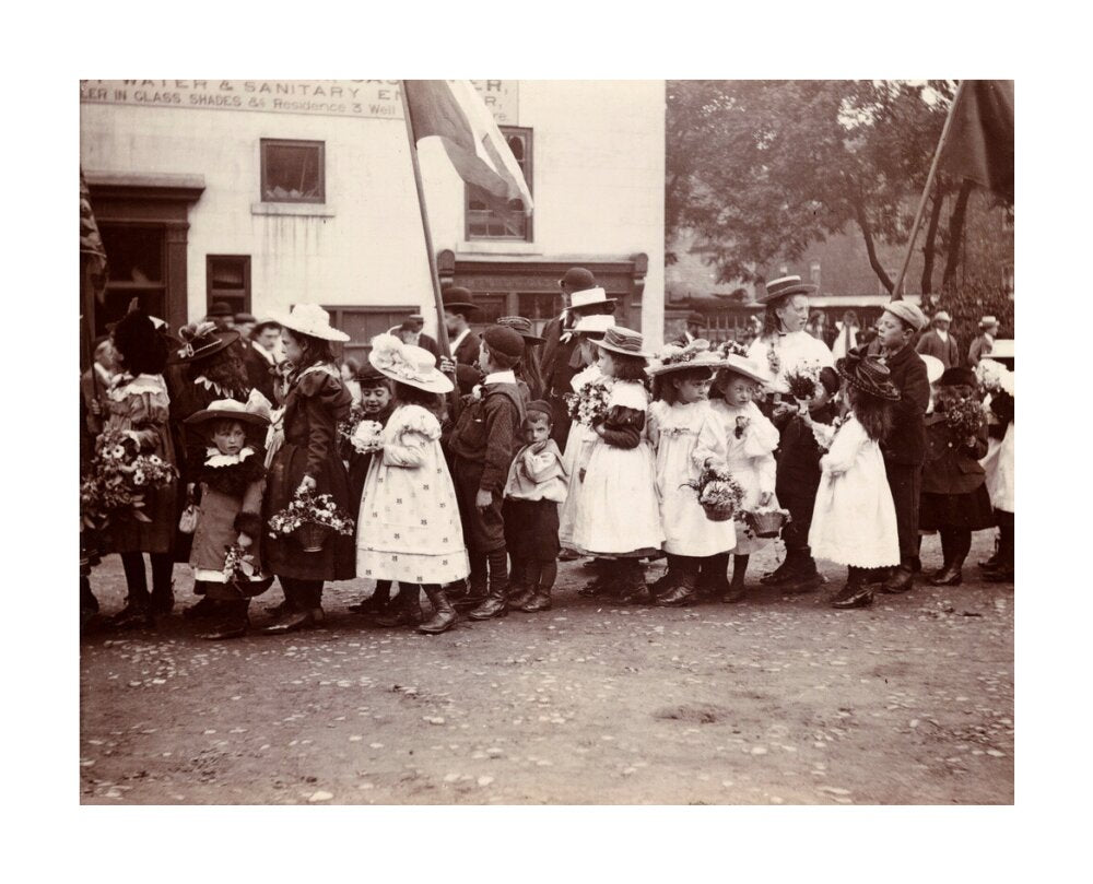 Children taking part in a procession, Whitby, North Yorkshire, c 1900s. unstretched canvas large none Art Print - Science Museum Shop