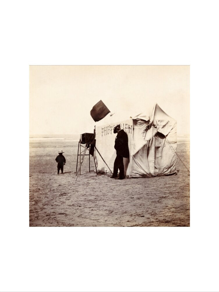 Snap-shot of a beach photographer at Whitby, North Yorkshire, c 1900s. art print medium none Art Print - Science Museum Shop