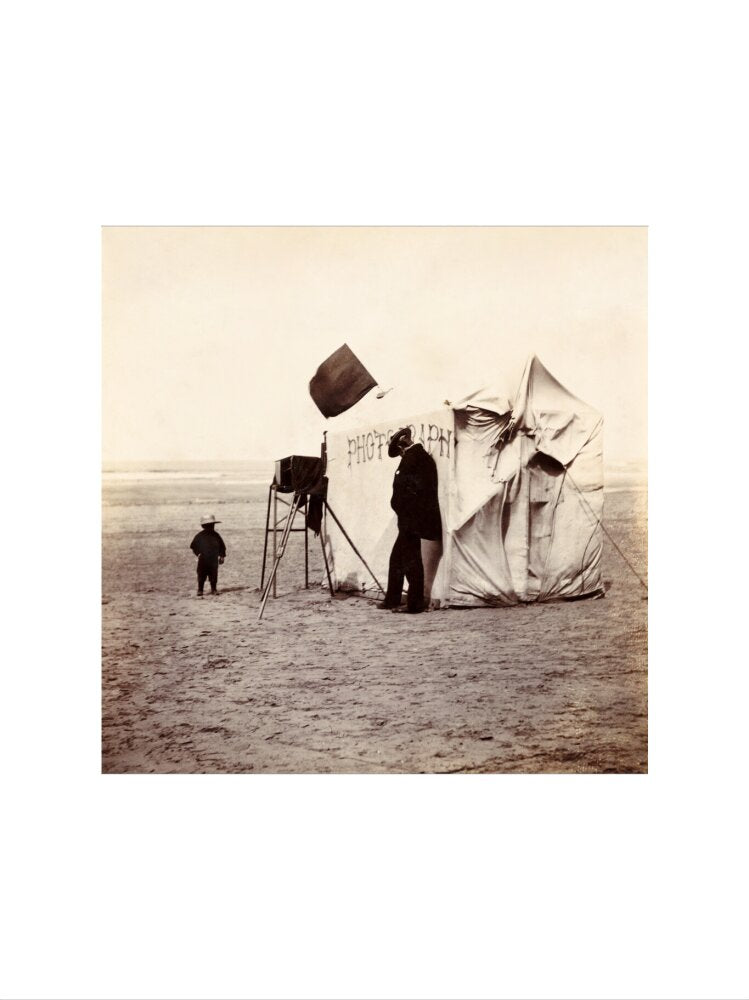 Snap-shot of a beach photographer at Whitby, North Yorkshire, c 1900s. art print large none Art Print - Science Museum Shop