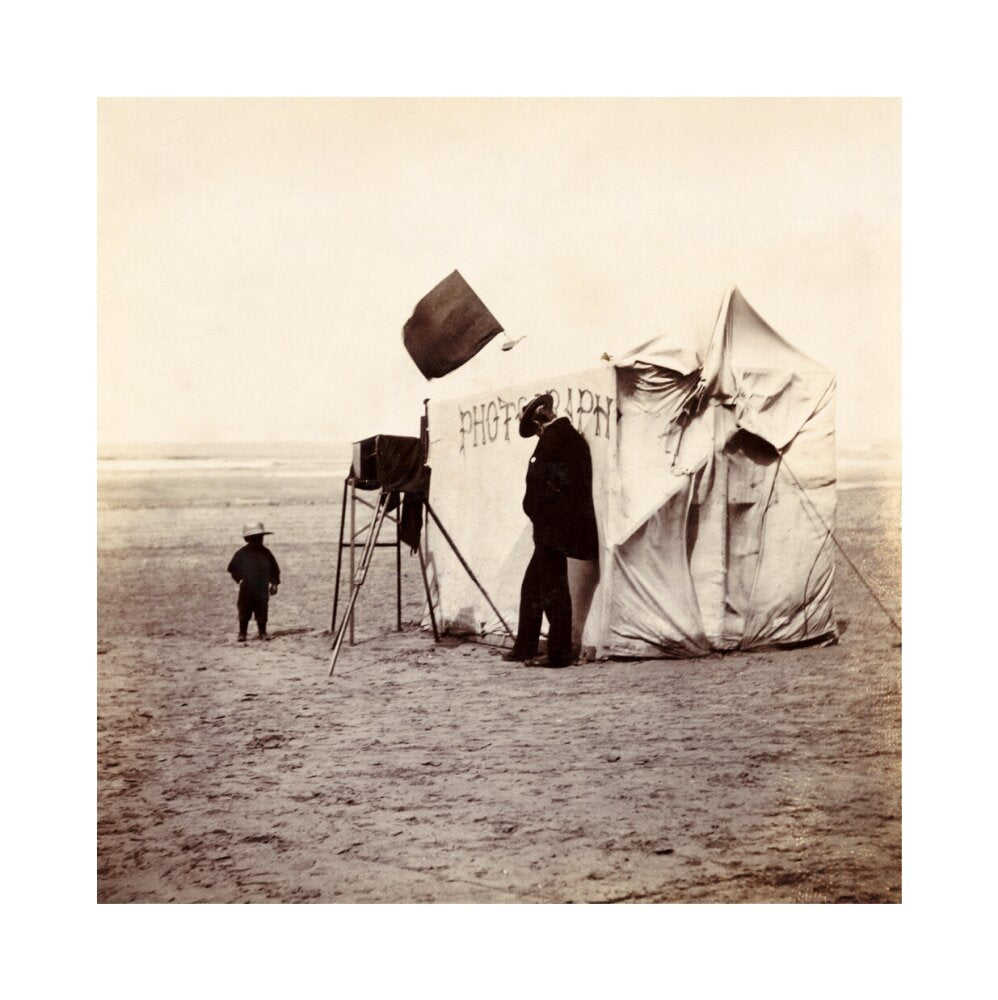 Snap-shot of a beach photographer at Whitby, North Yorkshire, c 1900s. unstretched canvas medium none Art Print - Science Museum Shop