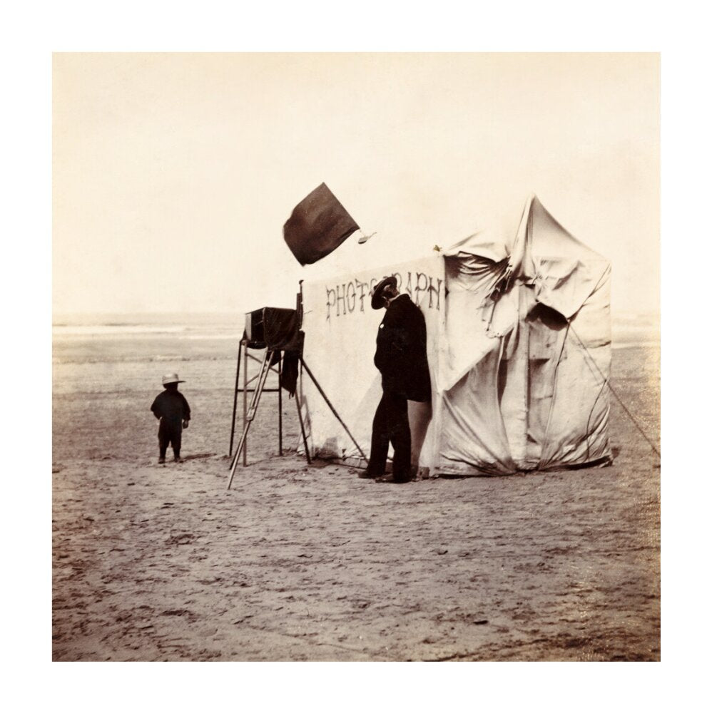 Snap-shot of a beach photographer at Whitby, North Yorkshire, c 1900s. unstretched canvas large none Art Print - Science Museum Shop