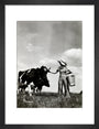 A milkmaid and cows art print small black Art Print - Science Museum Shop