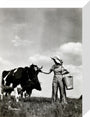 A milkmaid and cows stretched canvas small none Art Print - Science Museum Shop