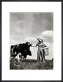 A milkmaid and cows art print large black Art Print - Science Museum Shop