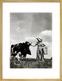 A milkmaid and cows art print large gold Art Print - Science Museum Shop