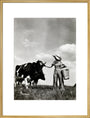 A milkmaid and cows art print extra large gold Art Print - Science Museum Shop