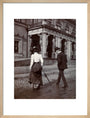 Man and woman crossing the road circa 1900 art print medium natural Art Print - Science Museum Shop