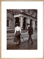 Man and woman crossing the road circa 1900 art print large natural Art Print - Science Museum Shop