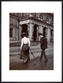 Man and woman crossing the road circa 1900 art print extra large black Art Print - Science Museum Shop