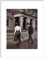 Man and woman crossing the road circa 1900 art print extra large white Art Print - Science Museum Shop