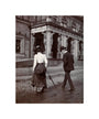 Man and woman crossing the road circa 1900 unstretched canvas small none Art Print - Science Museum Shop