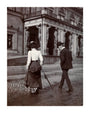 Man and woman crossing the road circa 1900 unstretched canvas extra large none Art Print - Science Museum Shop