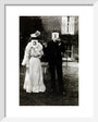 A couple, each holding up a number in front of their face circa 1905 art print extra small white Art Print - Science Museum Shop