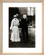 A couple, each holding up a number in front of their face circa 1905 art print extra small natural Art Print - Science Museum Shop